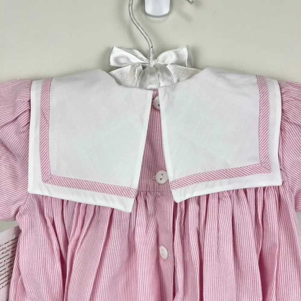 Strasburg Bunny Embroidered Square Collar Dress 18 Months NWT